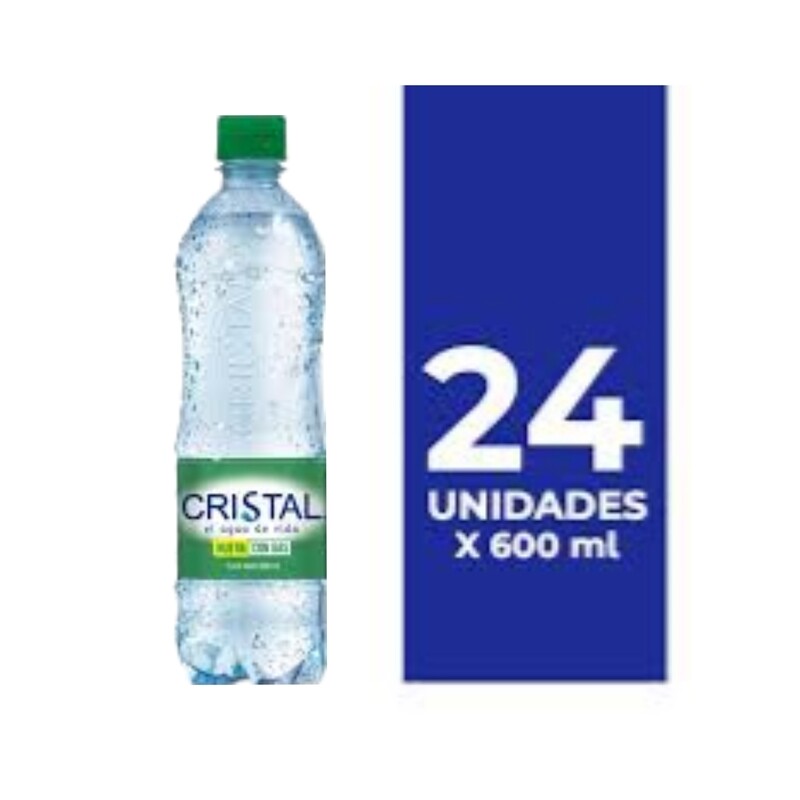 AGUA CRISTAL GAS 600ML X24