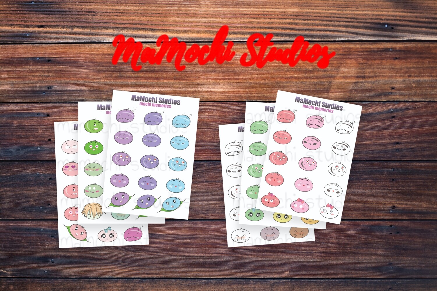 Mochi Kawaii Noms Stickers Bujo | Happy Planner | Journals | School Organizer | Travel Notebook | Scrapbooking | Foodie