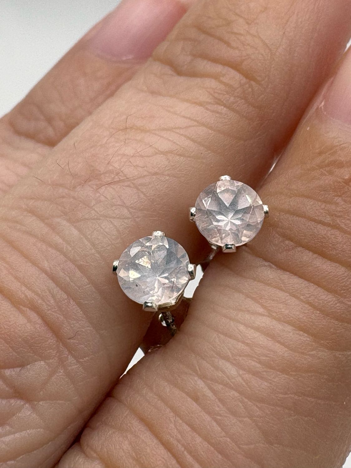 Rose Quartz 5mm Sterling Silver Stud Earrings