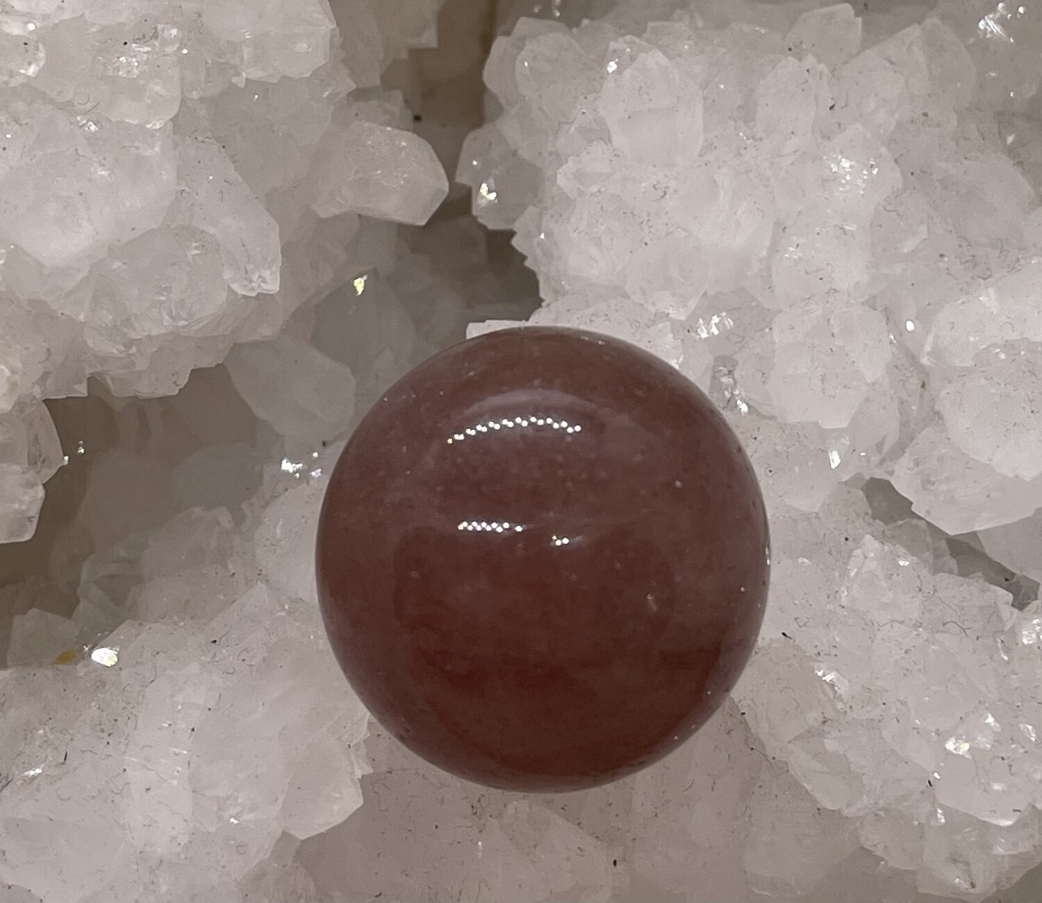 MINI SPHÈRE QUARTZ FRAISE