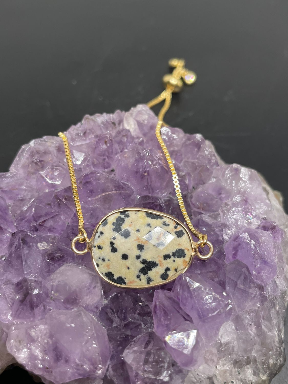 BRACELET JASPE DALMATIEN