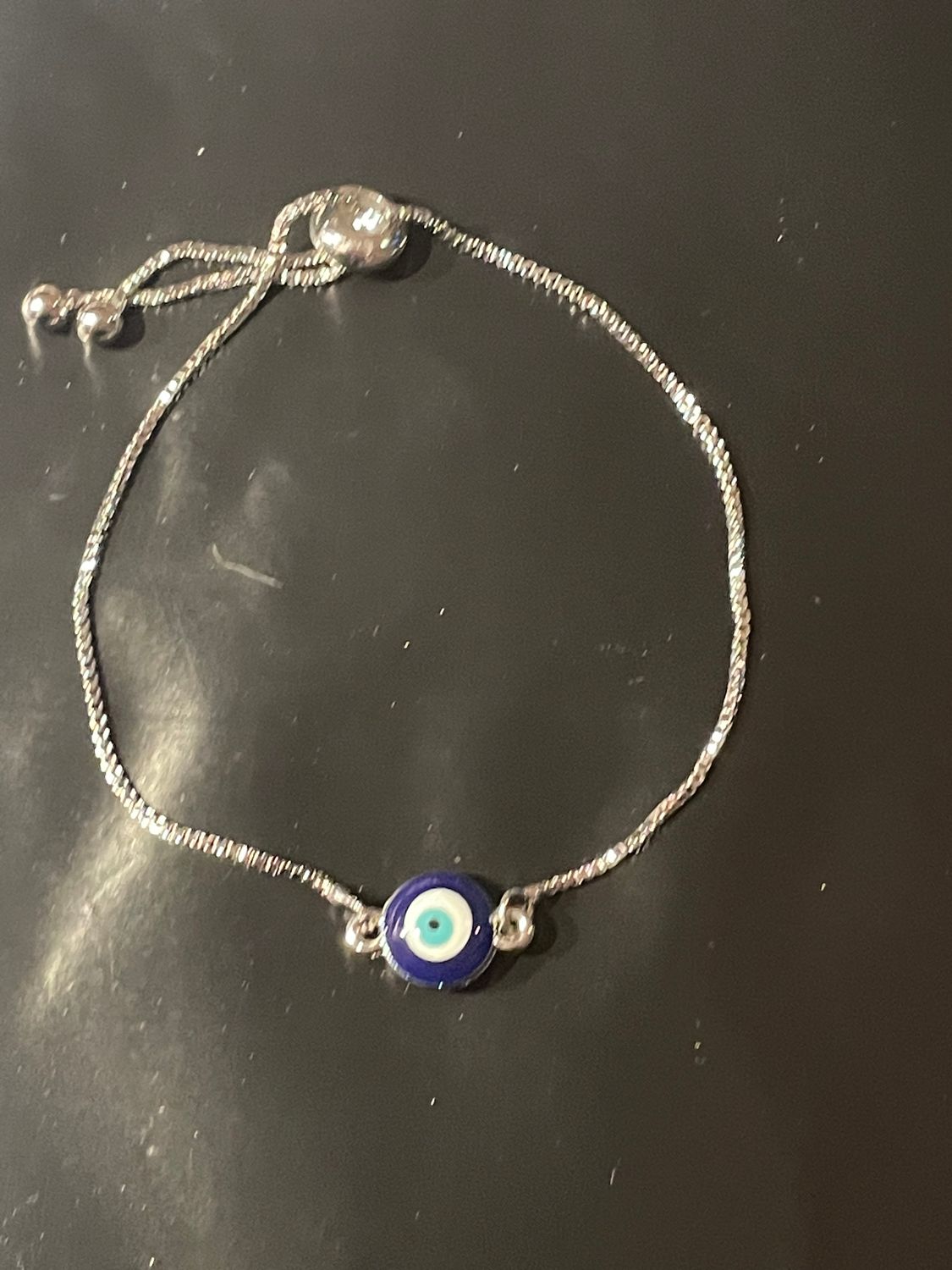 BRACELET ŒIL BLEU PERLE RÉGLABLE 🧿