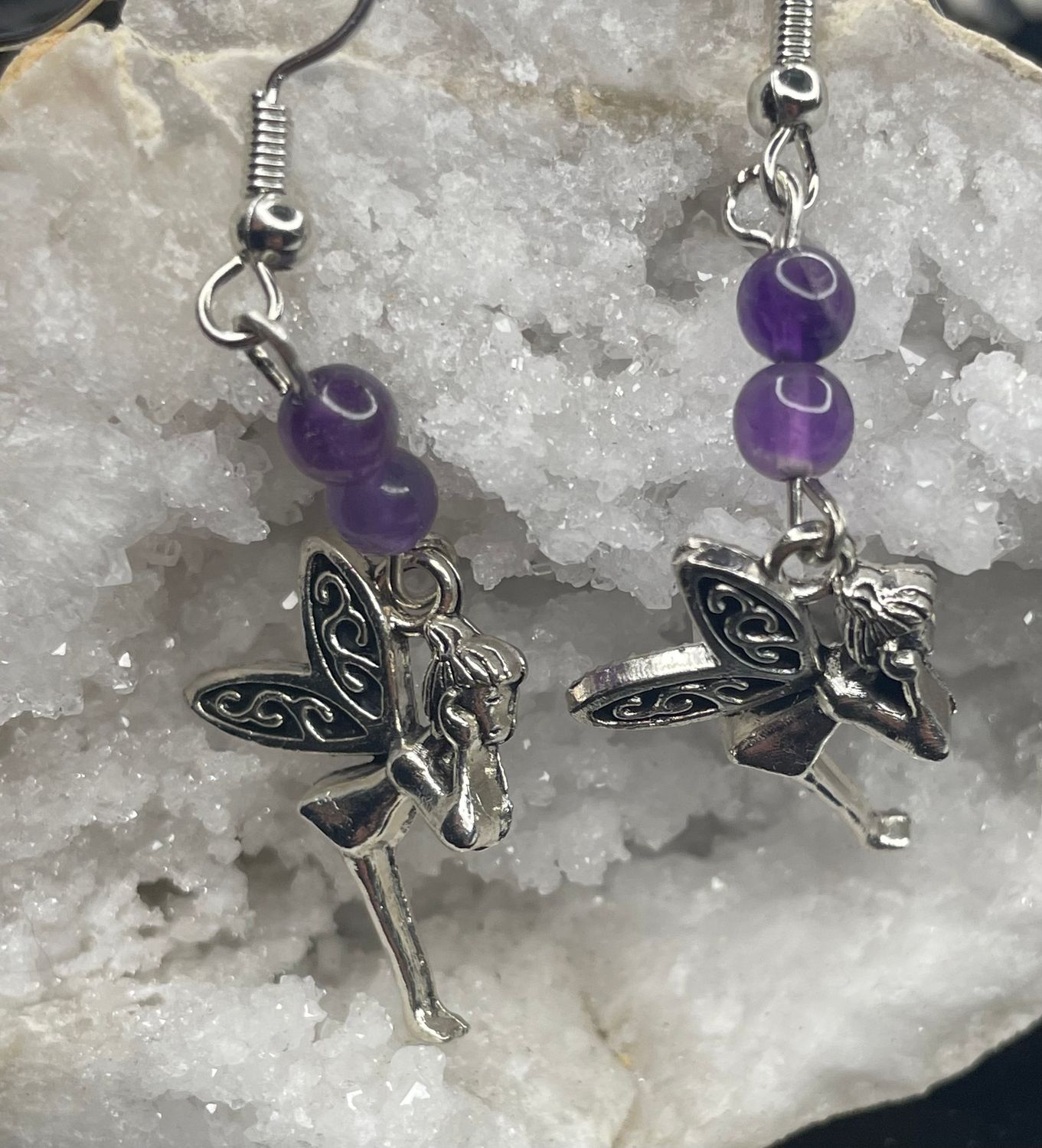 BOUCLES D OREILLES AMÉTHYSTE ÉTOILE