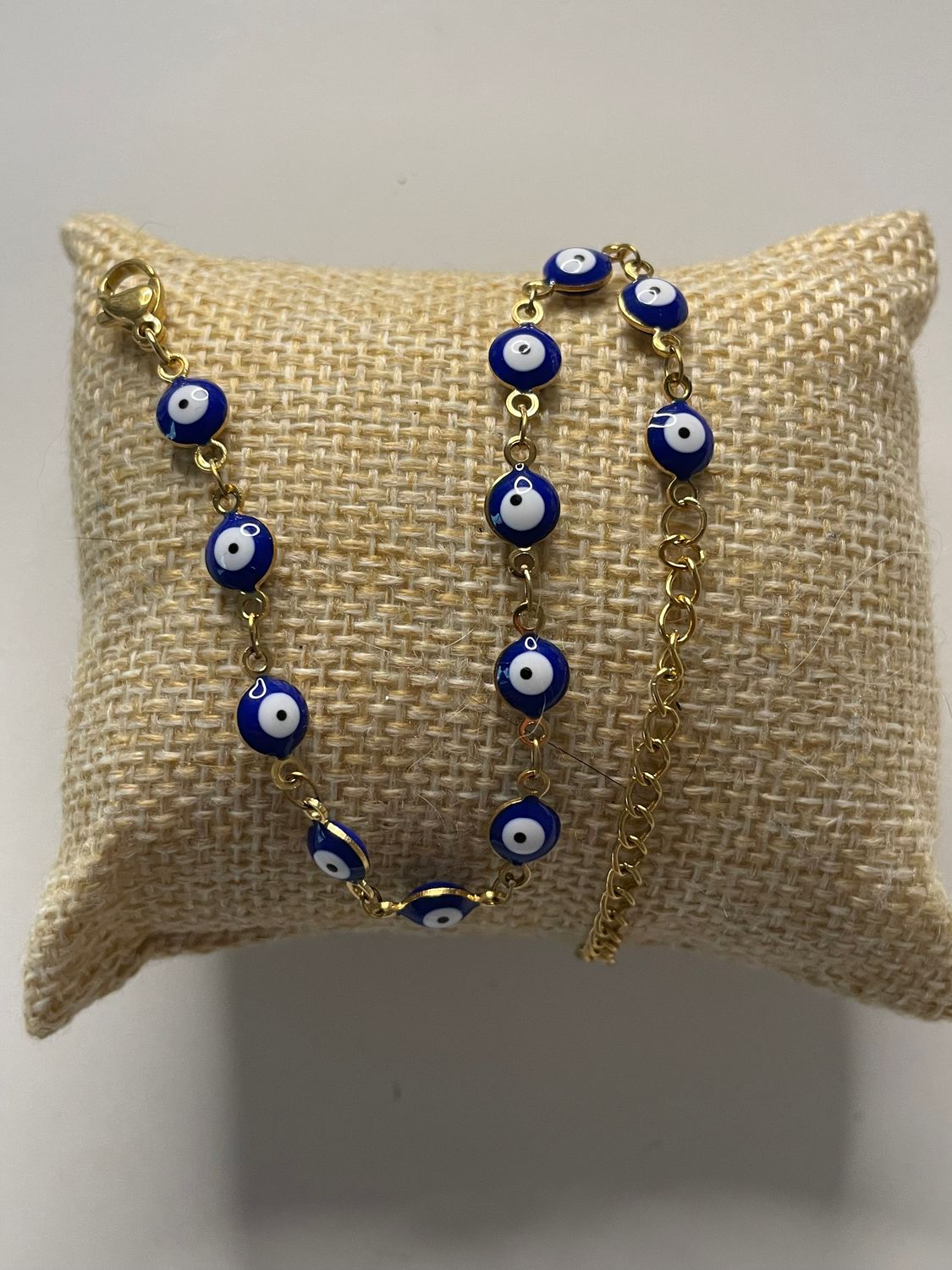 BRACELET ŒIL BLEU PERLE RÉGLABLE 🧿