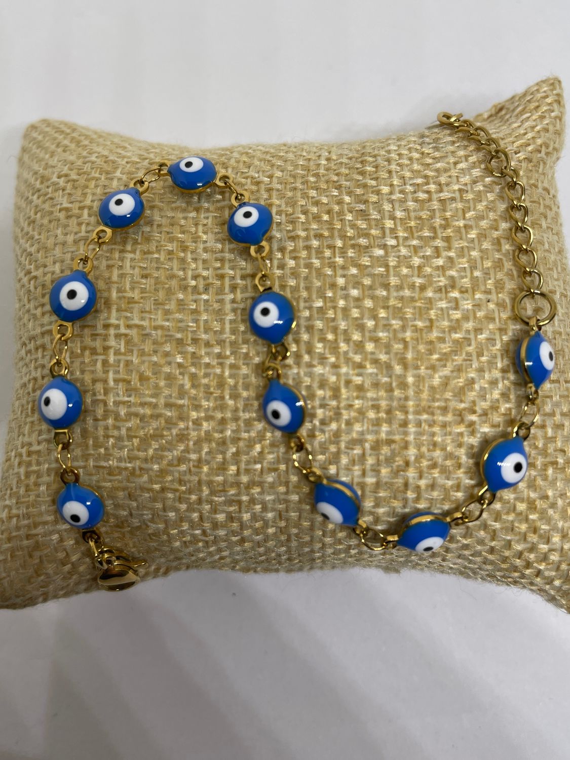 BRACELET ŒIL BLEU PERLE RÉGLABLE 🧿