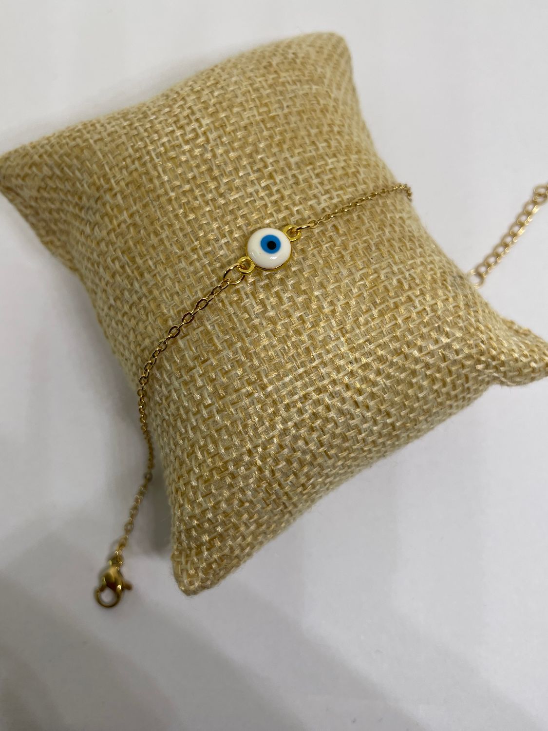 BRACELET ŒIL BLEU PERLE RÉGLABLE 🧿