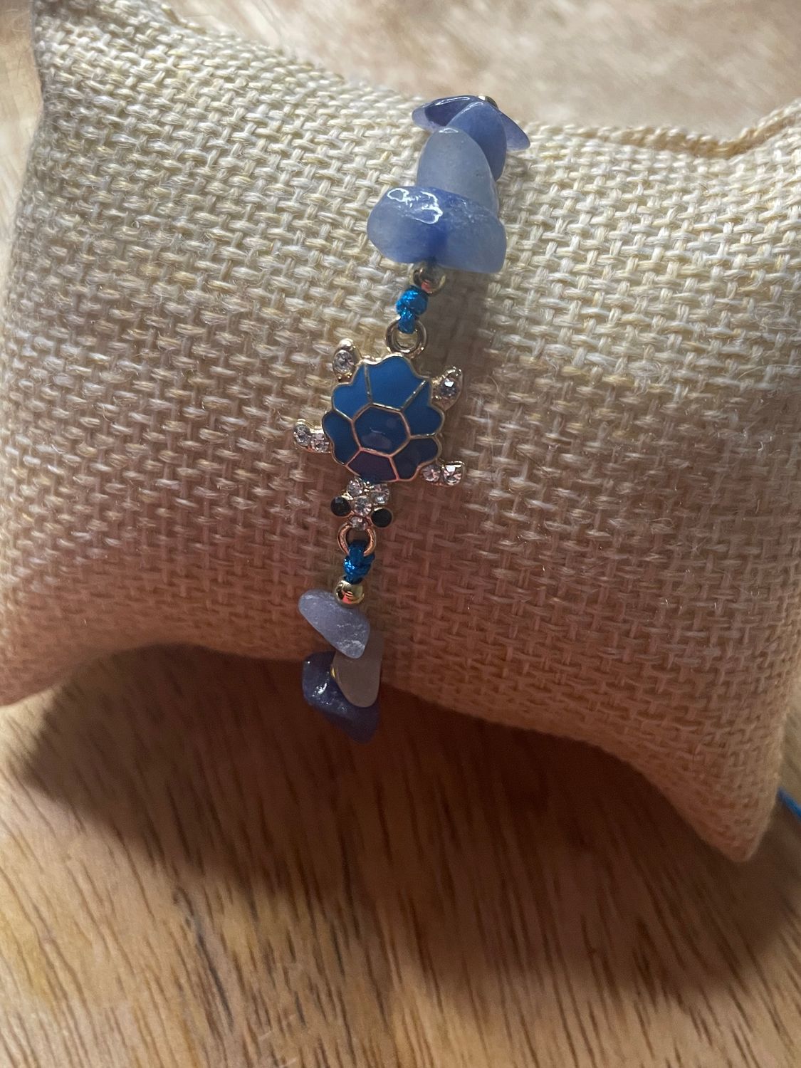 BRACELET TORTUE AGATE BLEUE
