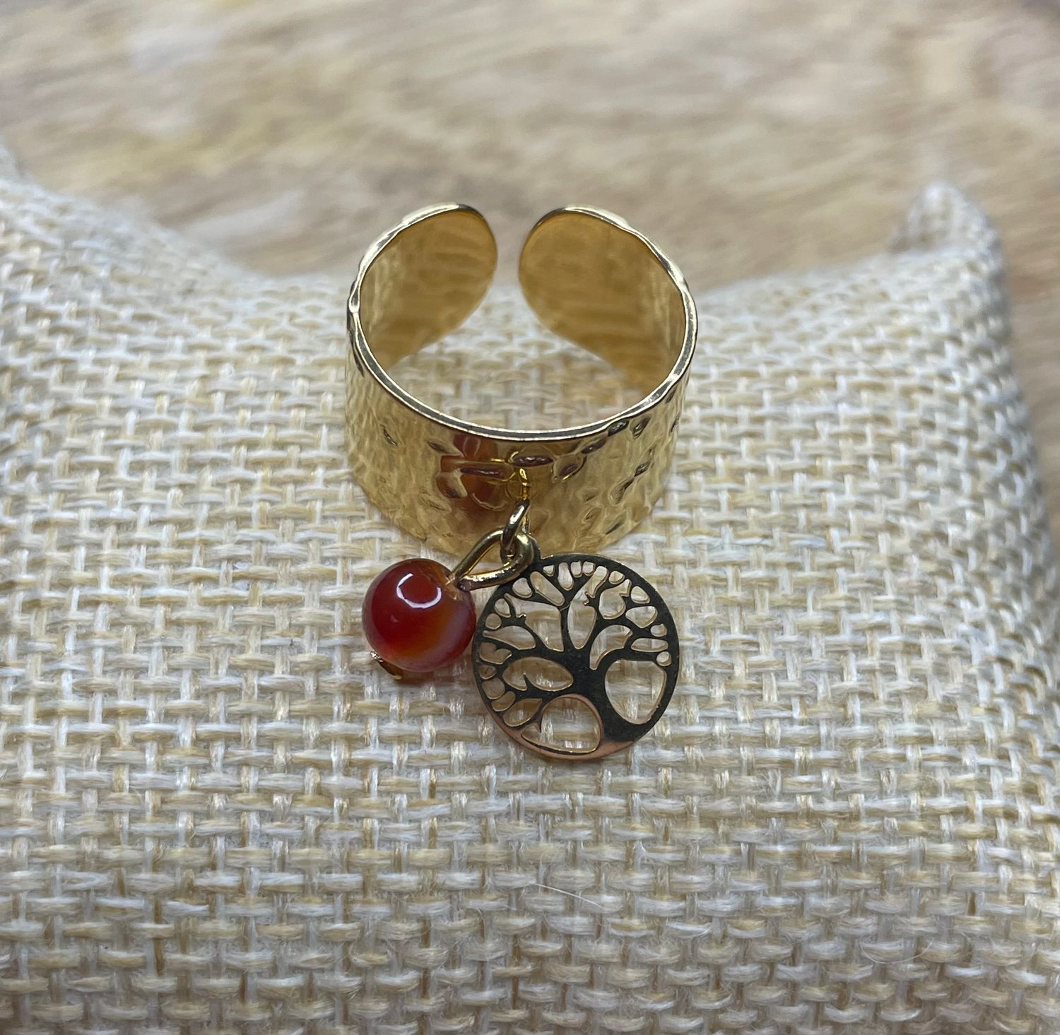 Bague Arbre de Vie &amp; Cornaline