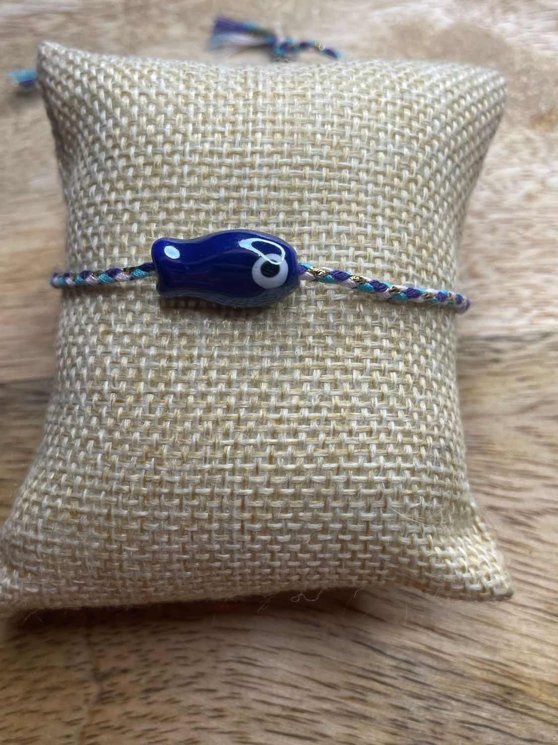 BRACELET AMITIÉ PORTE BONHEUR BLEUE FONCE