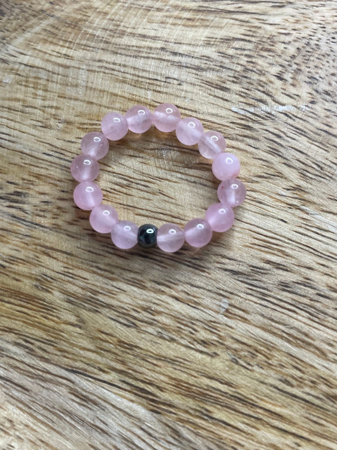 BAGUE QUARTZ ROSE AJUSTABLE
