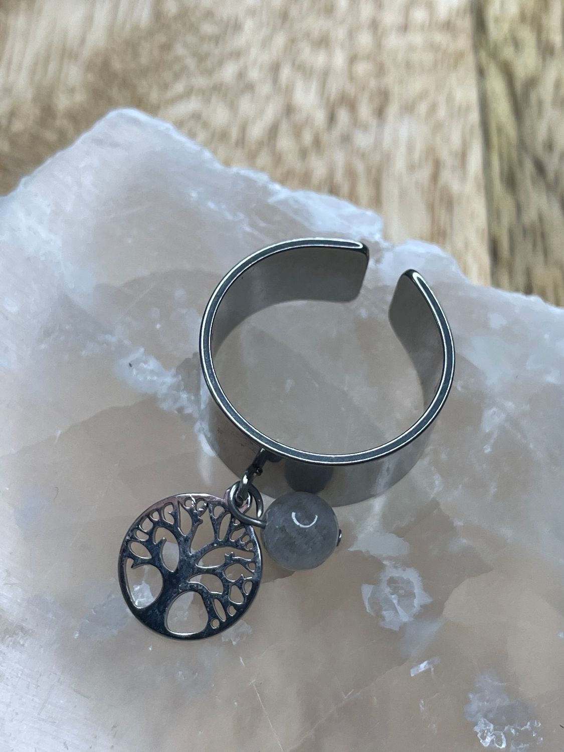 Bague Labradorite &amp; Arbre de Vie
