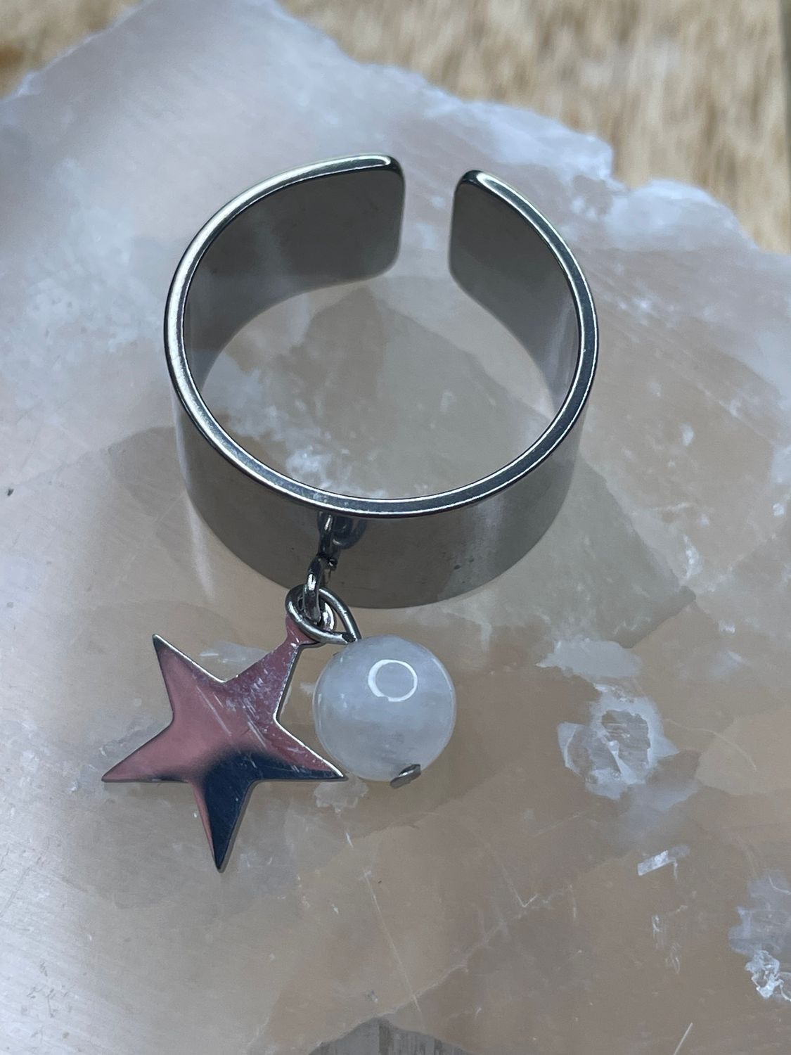 BAGUE ÉTOILE PIERRE DE LUNE