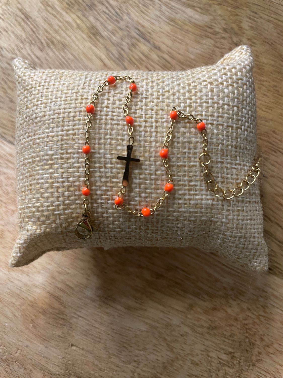 Bracelet Croix Dorée ORANGE