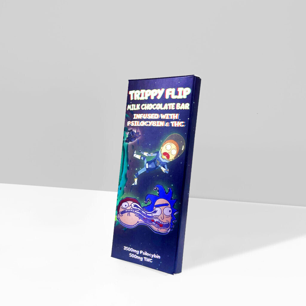 Trippy Flip Milk Chocolate – 350mg Psilocybin &amp; 500mg THC