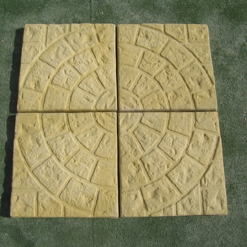 Cobble stone circle brick mortar 1 paver