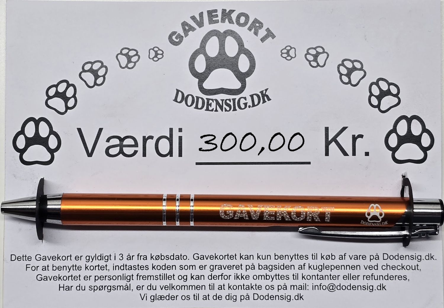 Fysisk Gavekort Fra 100.- Kr