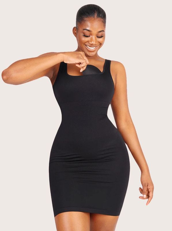 Square-neck Shaper Snatched Seamless Dress
