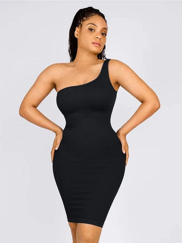 Seamless One-shoulder Waist Trimming Shaper Dress