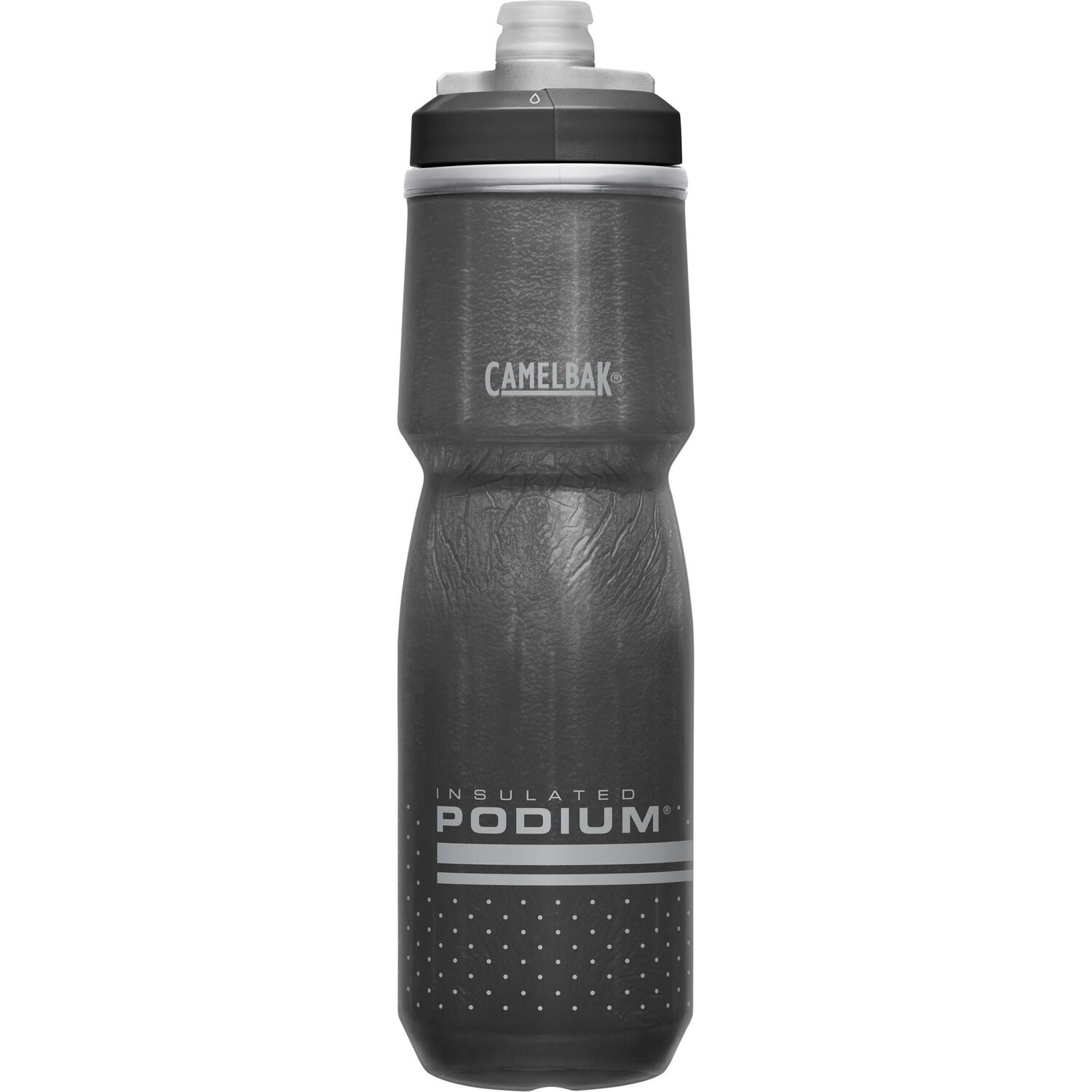 Podium Chill Insulated Water Bottle, Colour: Black, Volume: 700ml