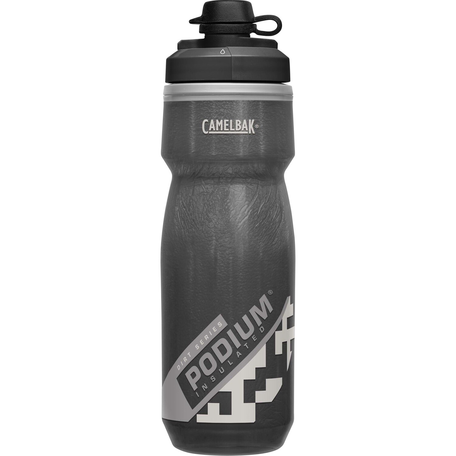 Podium Dirt Insulated Water Bottle, Colour: Black, Volume: 600ml