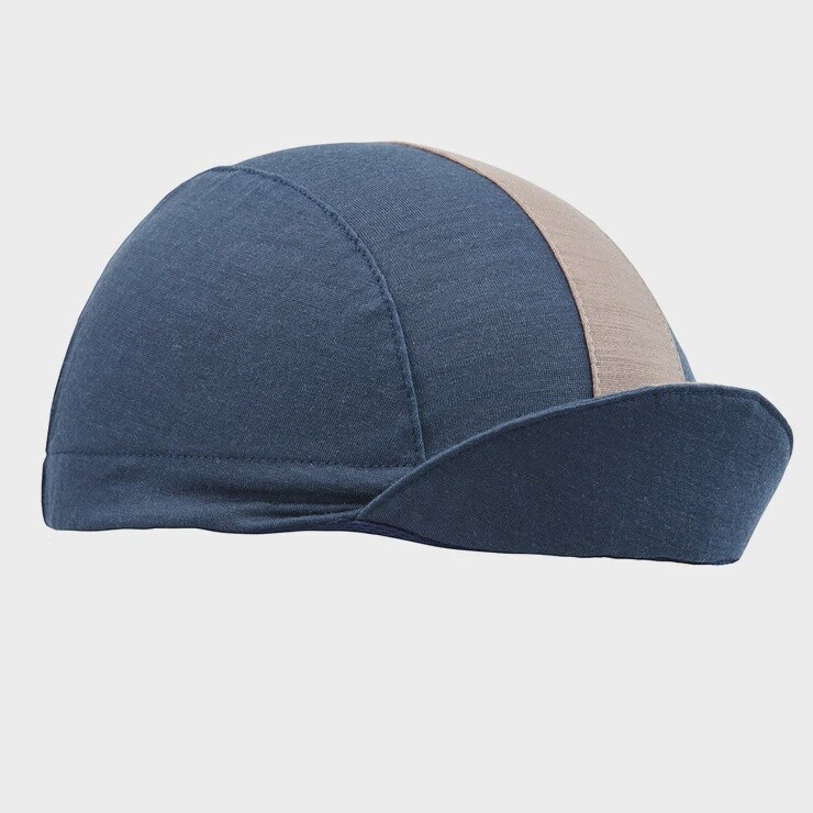 Airforce Blue Merino Wool 3-Panel Cycling Cap