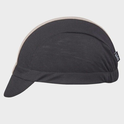 Black/Grey Merino Wool 3-Panel Cycling Cap