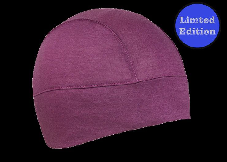 Plum Merino Wool Skull Cap