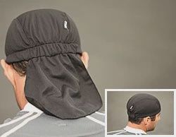 Black Technical Skull Cap with Neck Flap
