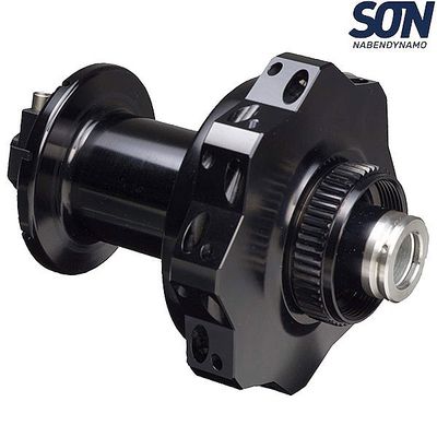 SON 29 S Centrelock Disc Dynamo Hub - 12 x 100mm - Black - 32 Hole (16:16)