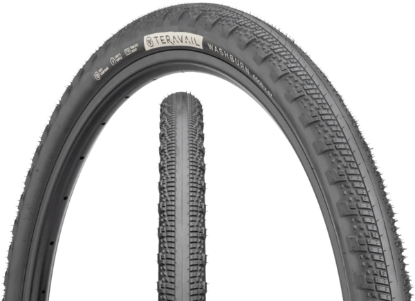 Teravail Washburn Tyre – Light and Supple, Colour: Black, Tyre Width: 47mm, Wheel Size: 700c