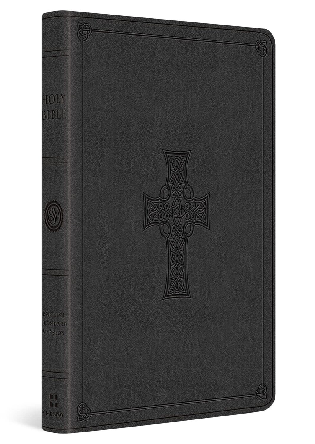 ESV Value Thinline Bible: charcoal celtic cross design trutone