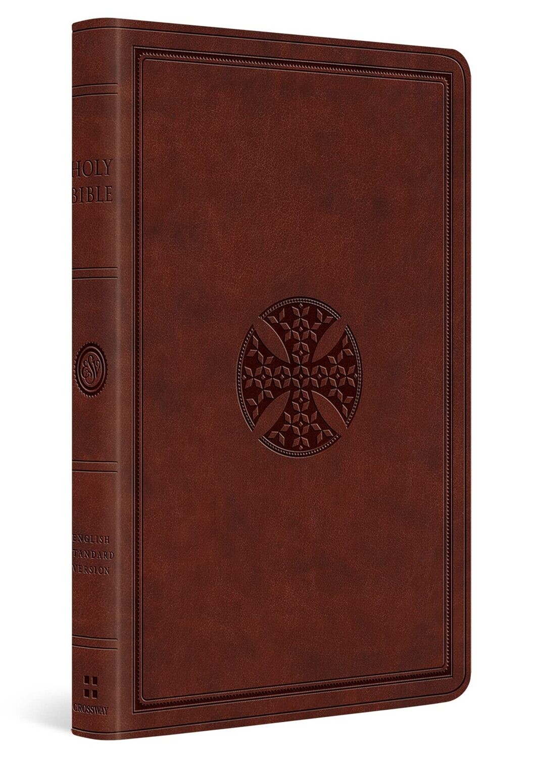 ESV Value Thinline Bible: brown mosaic cross design trutone