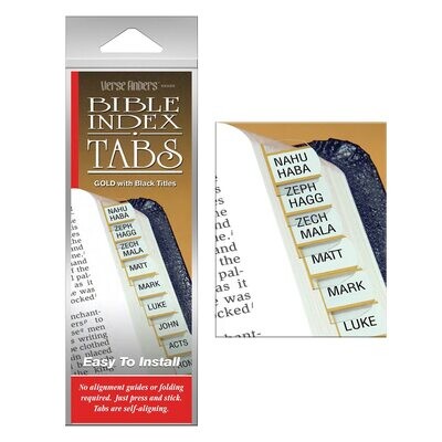 Bible Index Tabs gold with black titles