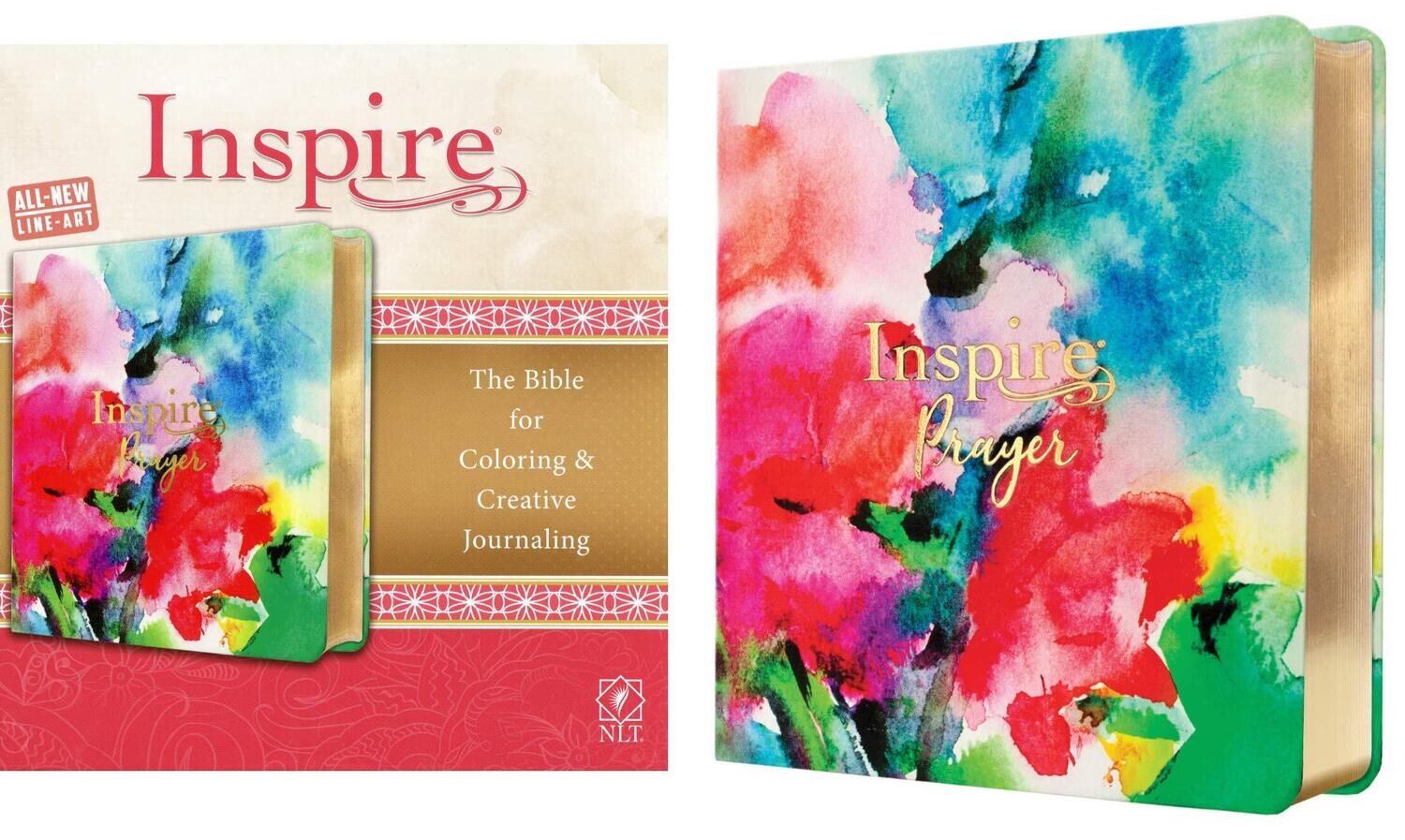 Inspire Prayer Bible NLT (Leatherlike, Joyful Colors with Gold Foil Accents): The Bible for Coloring &amp; Creative Journaling