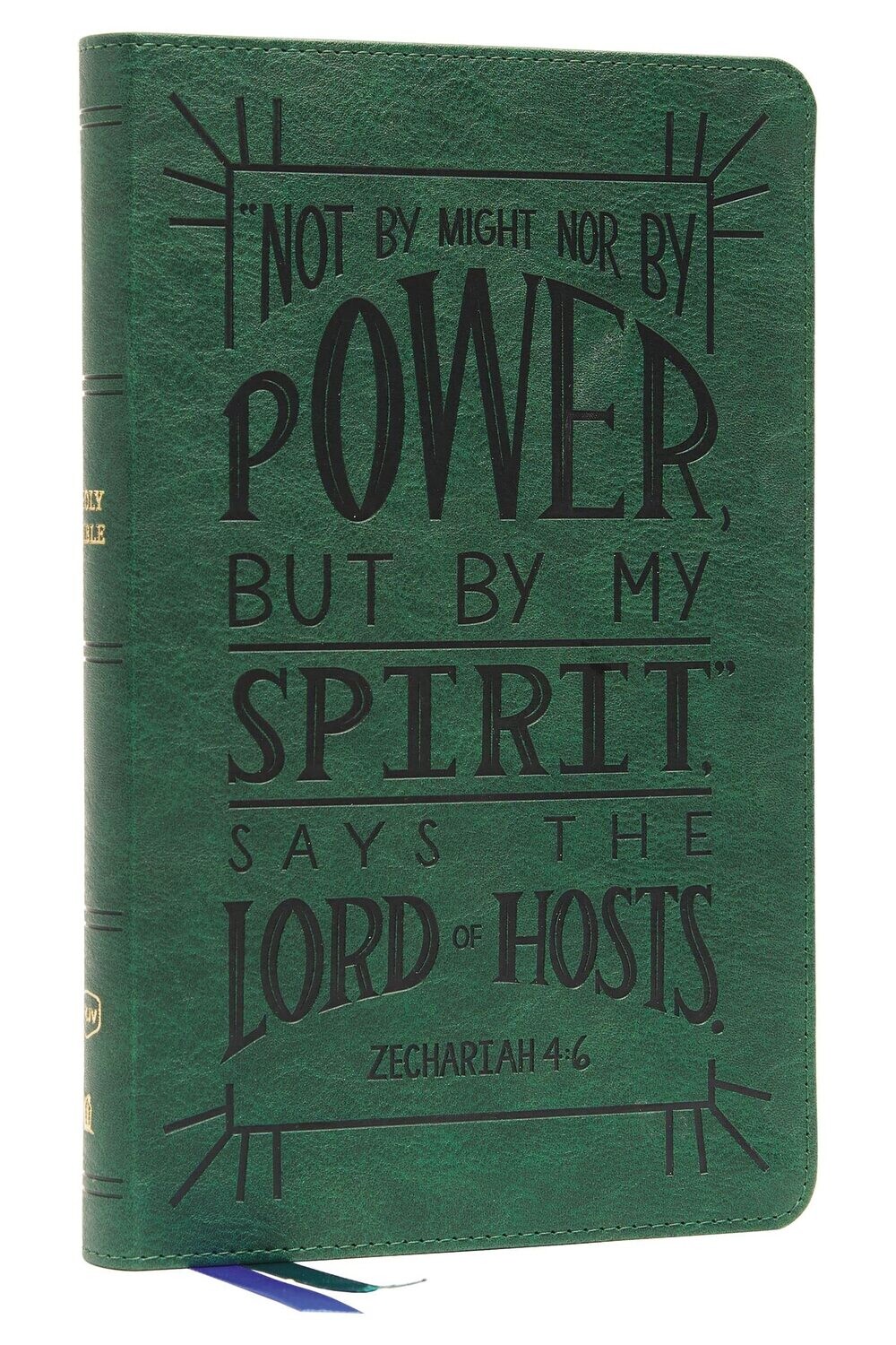 NKJV Thinline Youth Bible, verse art cover collection, green leathersoft