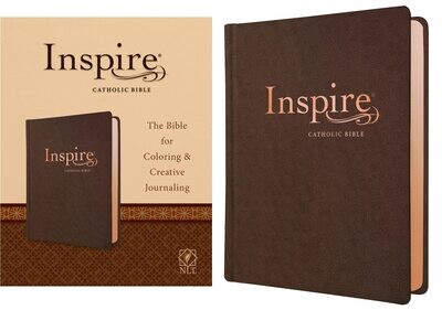 Inspire Catholic Bible NLT (Leatherlike, Dark Brown): The Bible for Coloring &amp; Creative Journaling