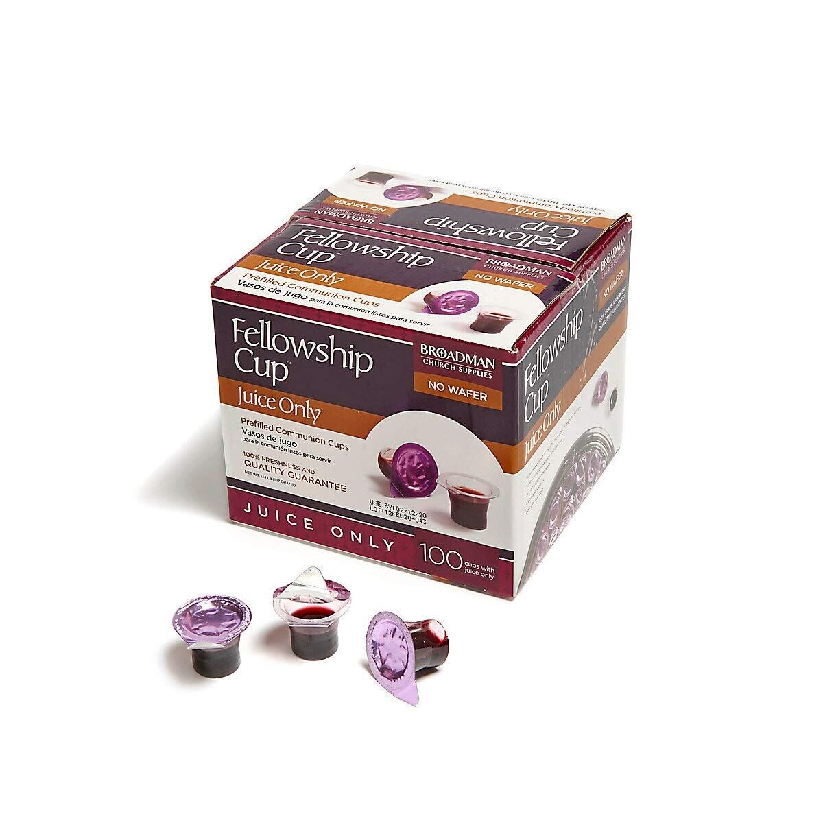 Church Supplies Pre-filled Communion Fellowship Cup, Juice Only, 100 Count
