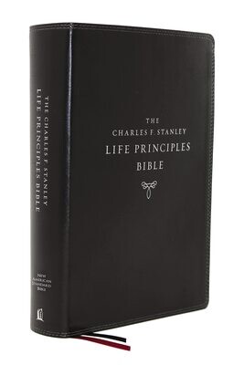 NASB, Charles F. Stanley Life Principles Bible, 2nd Edition, Leathersoft, Black, 