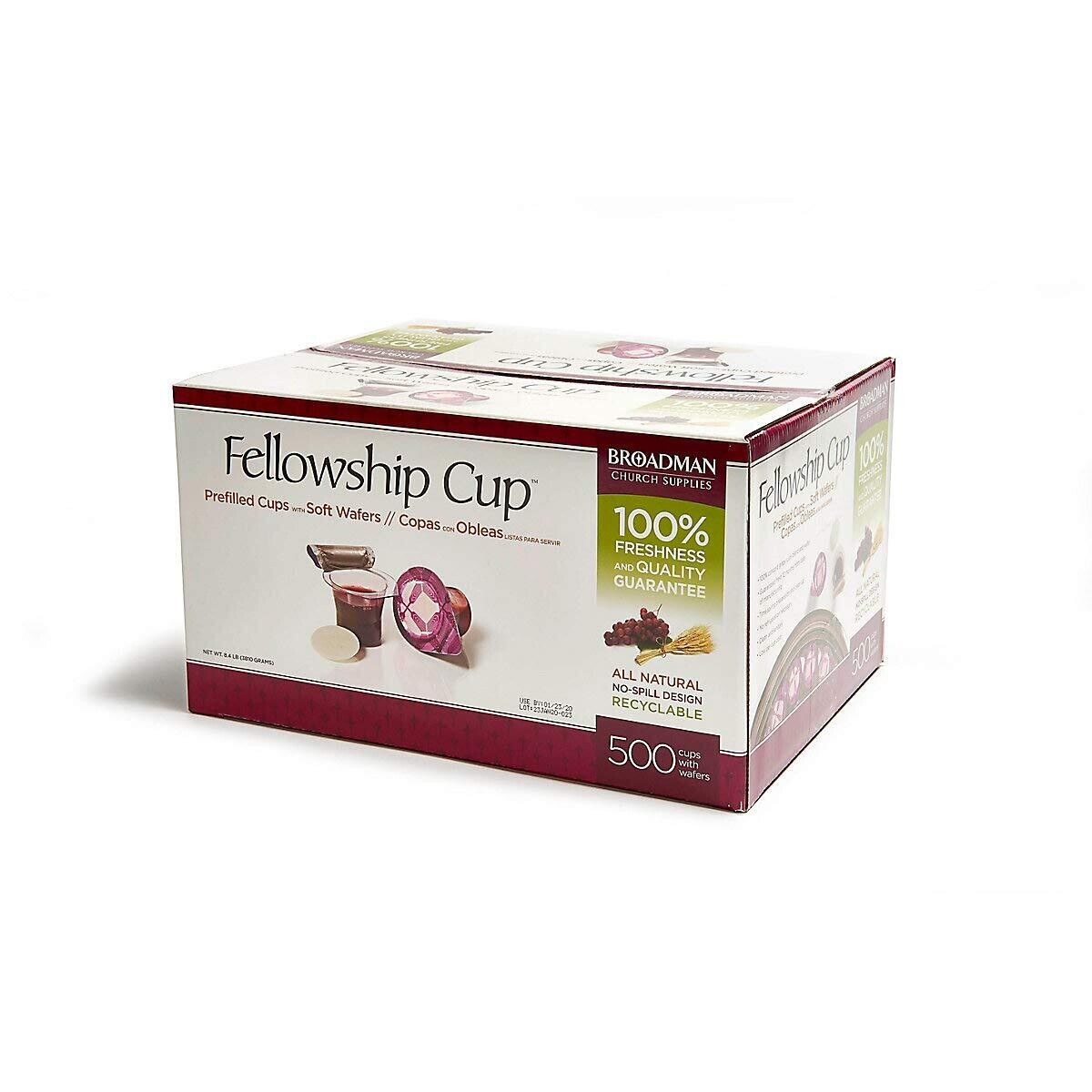 Pre-filled Communion Fellowship Cup, Juice and Wafer Set, 500 Count