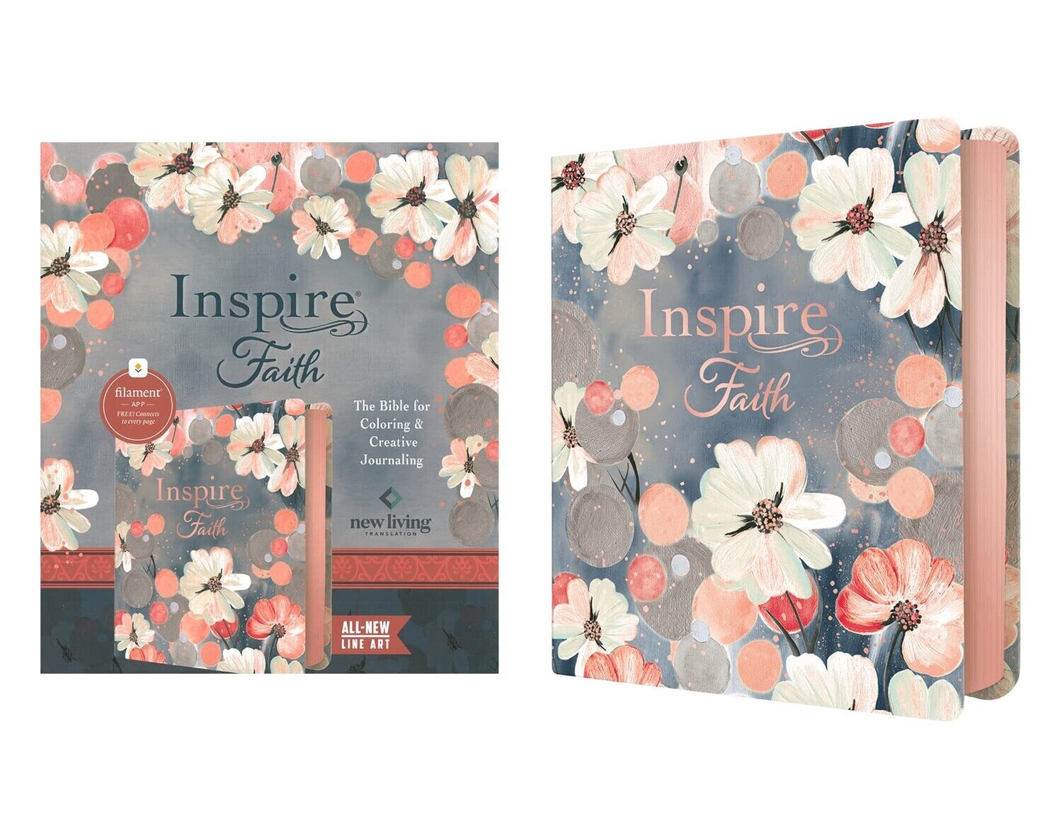 Inspire FAITH Bible NLT, Filament-Enabled Edition (LeatherLike, Watercolor Garden)