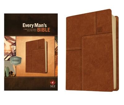 Every Man's Bible: New Living Translation, Deluxe Messenger Edition (LeatherLike, Brown)
