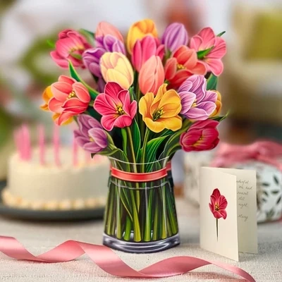 Pop-Up Flower Bouquet: Festive Tulips