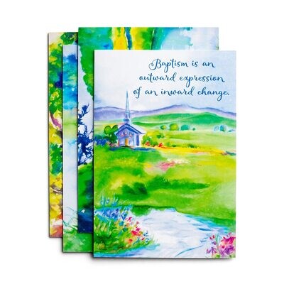 Baptism  Step of Faith  KJV 4 Design Assortment with Scripture  12 Boxed Cards &amp; Envelopes
