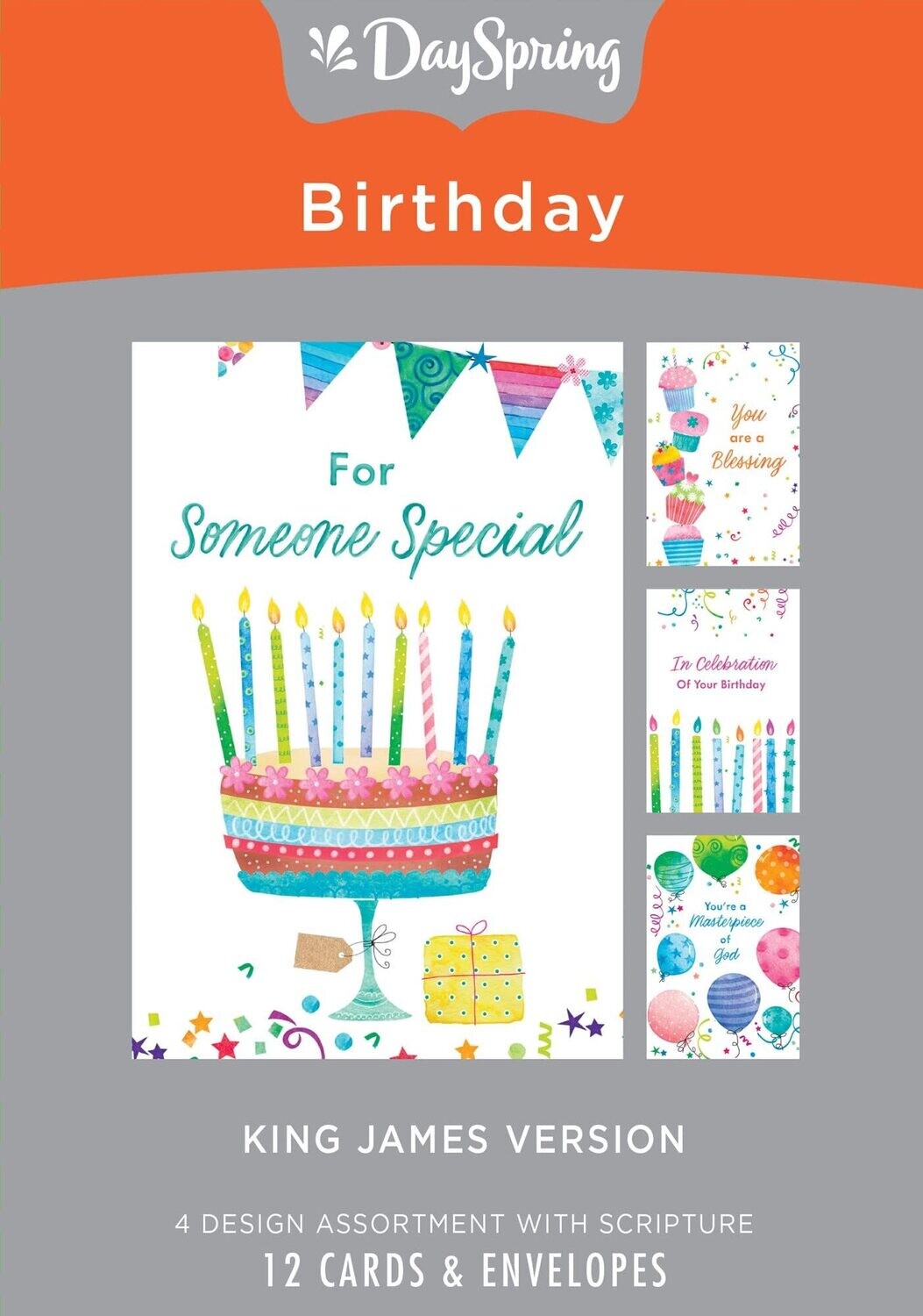 For Someone Special  Birthday  KJV  4 Design Assortment with Scripture  12 Boxed Birthday Cards &amp; Envelopes