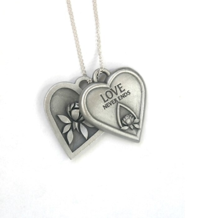 Heart Tokens-Memorial Tear w/24&quot; Chain  