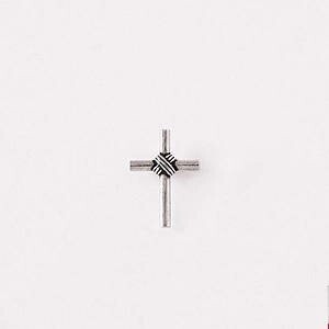 Bob Siemon Designs Lapel Pin-Tube Wrapped Cross-Pewter