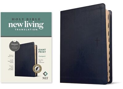 NLT Compact Giant Print Bible, Filament-Enabled Edition (Red Letter, LeatherLike, Navy Blue Cross, Indexed)