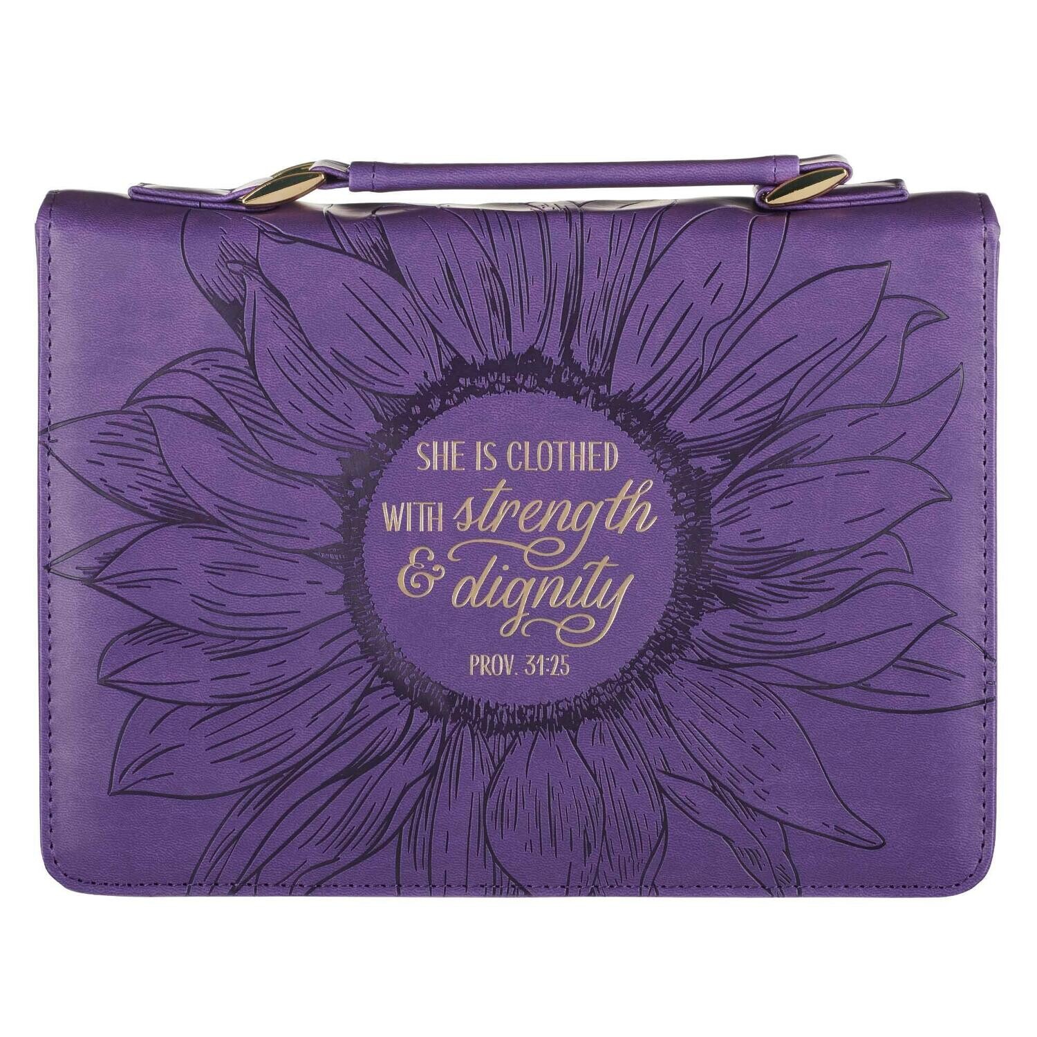  Fashion Bible Cover Strength and Dignity Proverbs 31:25, Med