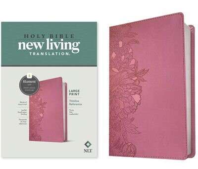 NLT Large Print Thinline Reference Bible, Filament-Enabled Edition (Red Letter, LeatherLike, Peony Pink)