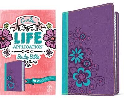 Tyndale NLT Girls Life Application Study Bible, TuTone (LeatherLike, Purple/Teal)